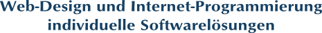 Web-Design und Internet-Programmierung, individuelle Softwarelösungen